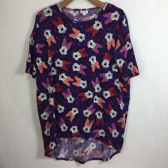Lularoe Womens Irma Disney Minnie Mouse Short Sleeve Blouse Top Purple Multi L - Picture 12 of 12